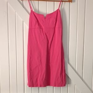 Bright Pink Spaghetti-Strap Shift Dress